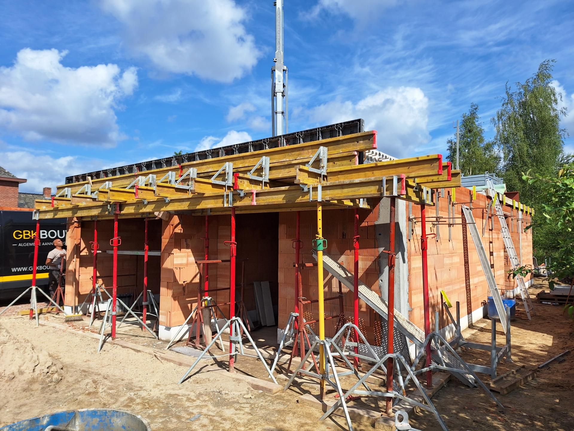 Ruwbouwwerken op een werf van GBK Bouw