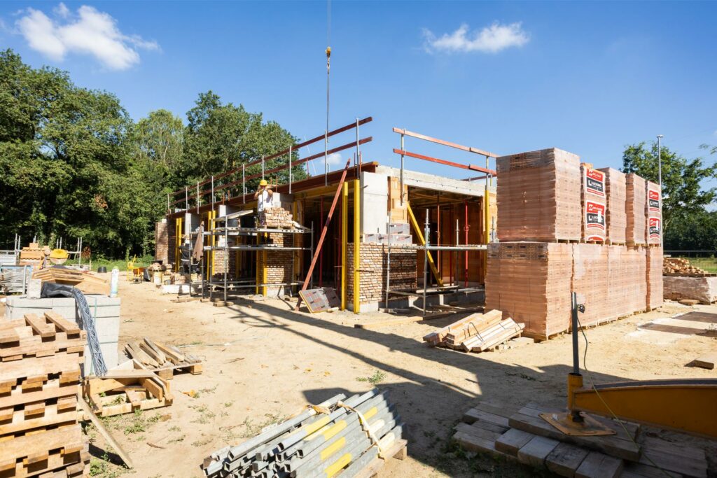 Commercial building shell progress